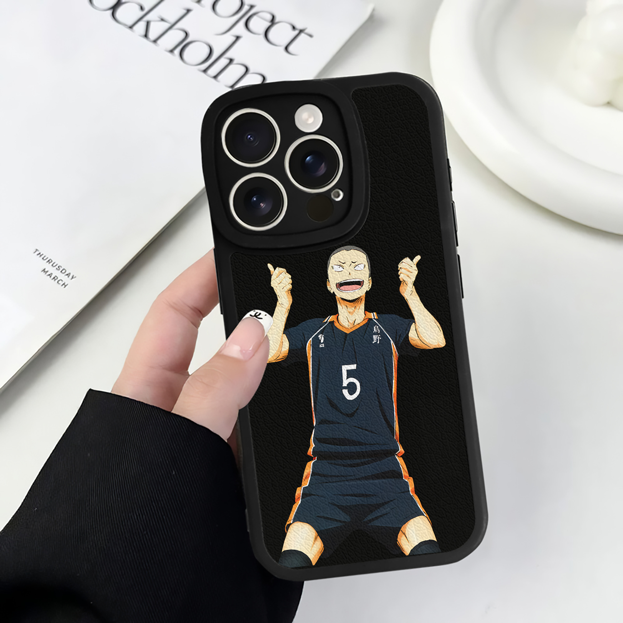 （画像用） ハイキュー!! Haikyu!! 【iPhone 16シリーズ対応】シリコンスマホケース（レザー調） 材質：シリコン